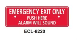 DETEX, ECL-8220 Metal Bar Plate, Emergency Exit Only, English Version